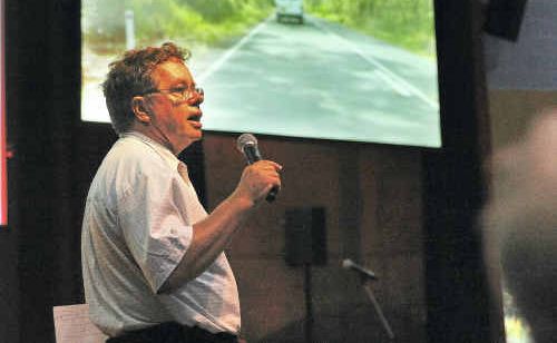 Dr Ray Jones, from Doctors for a Safer Pacific Highway, speaking at the Pacific Highway public forum on Saturday night. Dr Ray Jones, from Doctors for a Safer Pacific Highway, speaking at the Pacific Highway public forum on Saturday night.